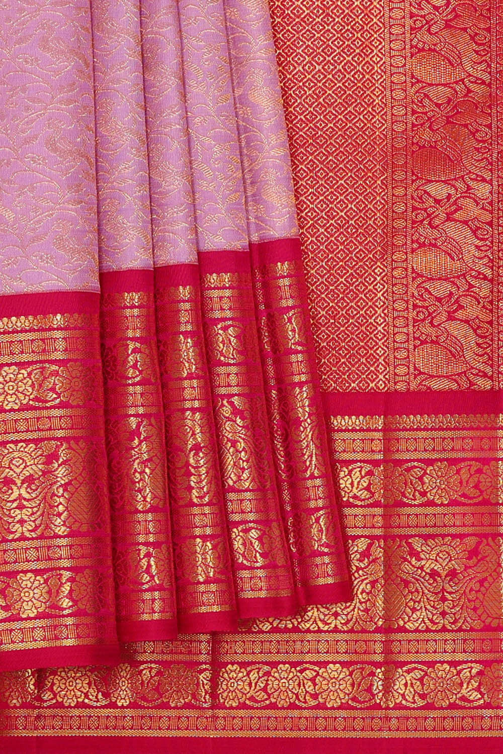 Image of Kanchipattu Lavender Brocade Saree